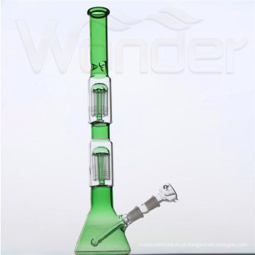 Tubulação de fumo de vidro da cor verde 35cm da altura de fornecedores de China